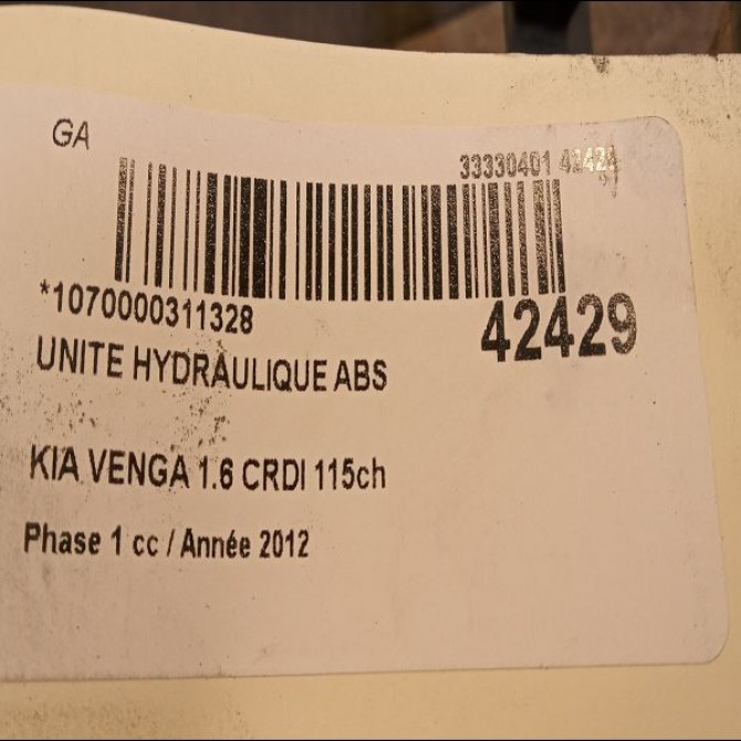 Unité hydraulique ABS occasion KIA VENGA Phase 1 04-1995->04-1999 1.6 CRDI 115ch 589201P270 3