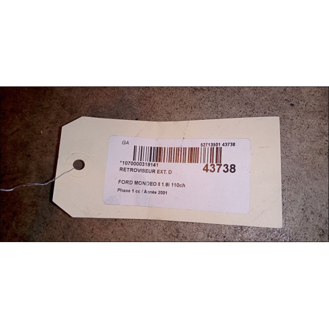 Retroviseur exterieur manuel droit occasion FORD MONDEO II Phase 1 09-2000->06-2007 1.8i 110ch 1232183 3