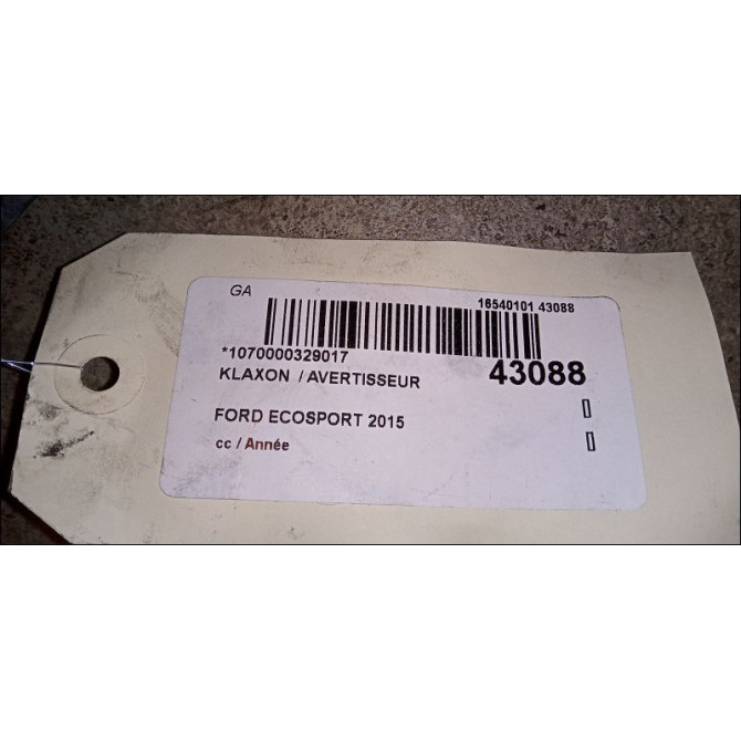 Klaxon  / avertisseur occasion FORD ECOSPORT 3