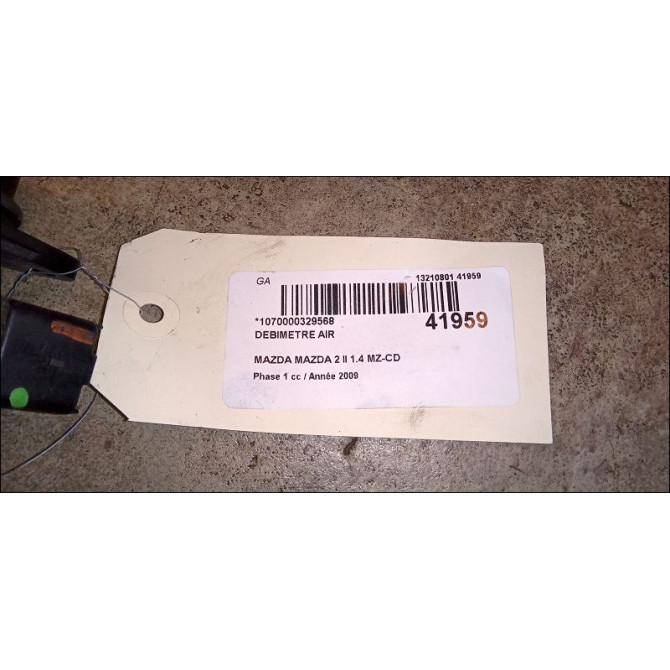 Debimetre air occasion MAZDA MAZDA 2 II MAZDA 2 II Phase 1 2007-09-01->2011-02-28 1.4 MZ-CD 68ch Y40413215 2
