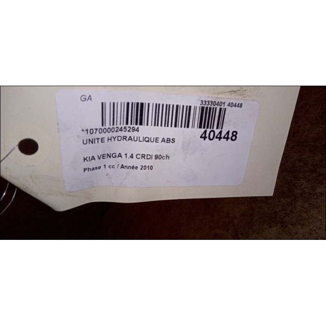 Unité hydraulique ABS occasion KIA VENGA Phase 1 01-2010->12-2015 1.4 CRDI 90ch 589201P2A0 8