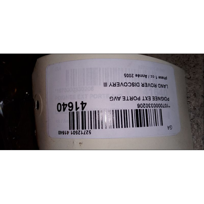Poignee ext porte avg occasion LAND ROVER DISCOVERY III Phase 1 04-1995->04-1999 2.7 TD 190ch 3