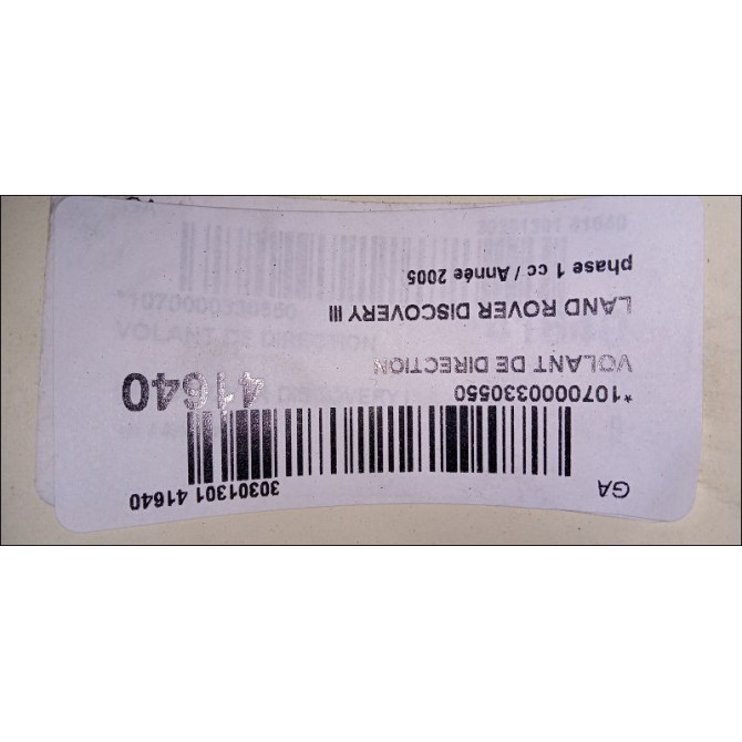 Volant de direction occasion LAND ROVER DISCOVERY III Phase 1 04-1995->04-1999 2.7 TD 190ch 3