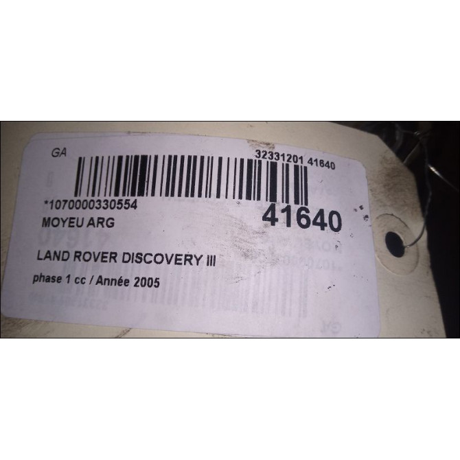 Moyeu arg occasion LAND ROVER DISCOVERY III Phase 1 04-1995->04-1999 2.7 TD 190ch 3