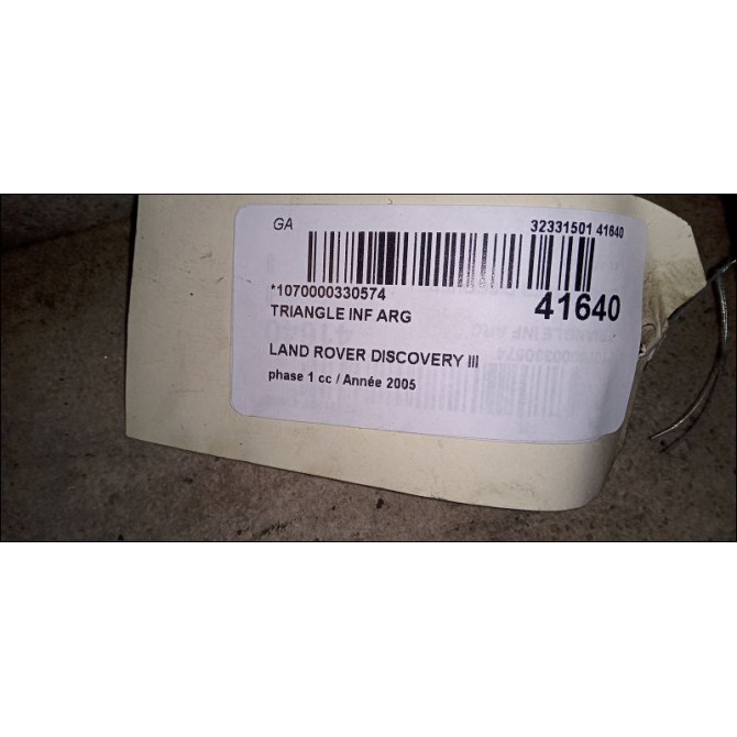 Triangle inf arg occasion LAND ROVER DISCOVERY III Phase 1 04-1995->04-1999 2.7 TD 190ch 2