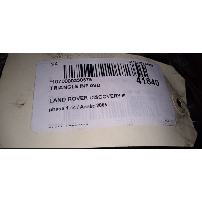 Triangle inf avd occasion LAND ROVER DISCOVERY III Phase 1 04-1995->04-1999 2.7 TD 190ch 2