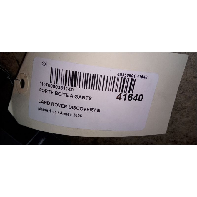 Porte boite a gants occasion LAND ROVER DISCOVERY III Phase 1 04-1995->04-1999 2.7 TD 190ch 3