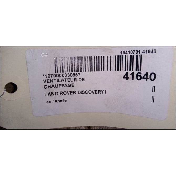 Ventilateur de chauffage occasion LAND ROVER DISCOVERY III Phase 1 04-1995->04-1999 2.7 TD 190ch 3