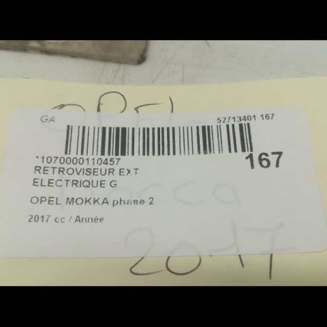 Retroviseur exterieur electrique gauche occasion OPEL MOKKA phase 2 10-2016->... 3