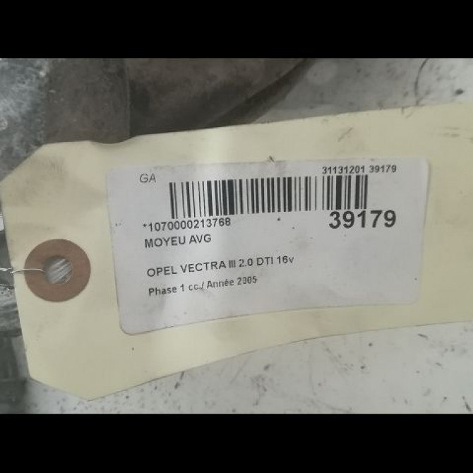 Moyeu avg occasion OPEL VECTRA III Phase 1 06-2002->10-2005 2.0 DTI 16v 93186388 3