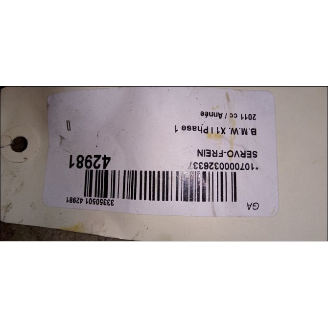 Servo-frein occasion B.M.W. X1 I Phase 1 07-2009->05-2012 34336789772 4