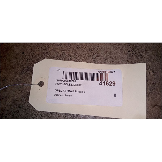 Pare-soleil droit occasion OPEL ASTRA III Phase 2 01-2007->04-2011 13233498 4