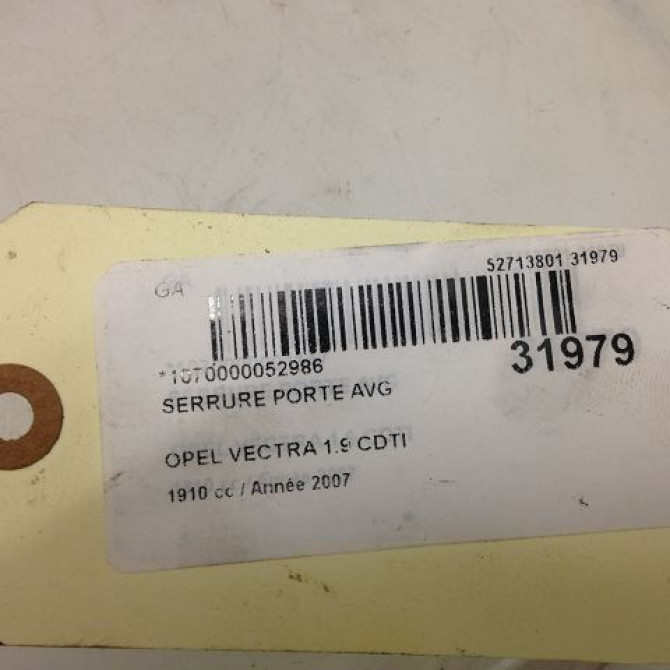 Serrure porte avg occasion OPEL VECTRA III Phase 2 10-2005->06-2007 13210768 4