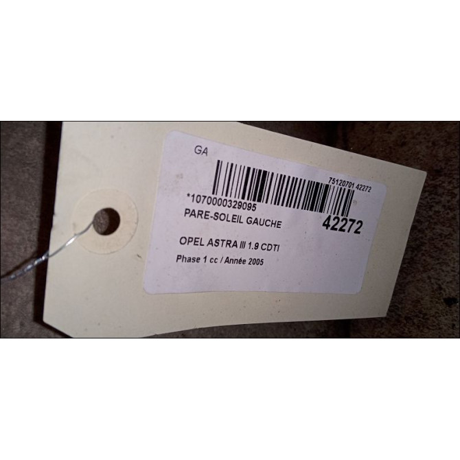 Pare-soleil gauche occasion OPEL ASTRA III ASTRA III Phase 1 2004-04-01->2006-12-31 1.9 CDTI 120ch 13113046 3