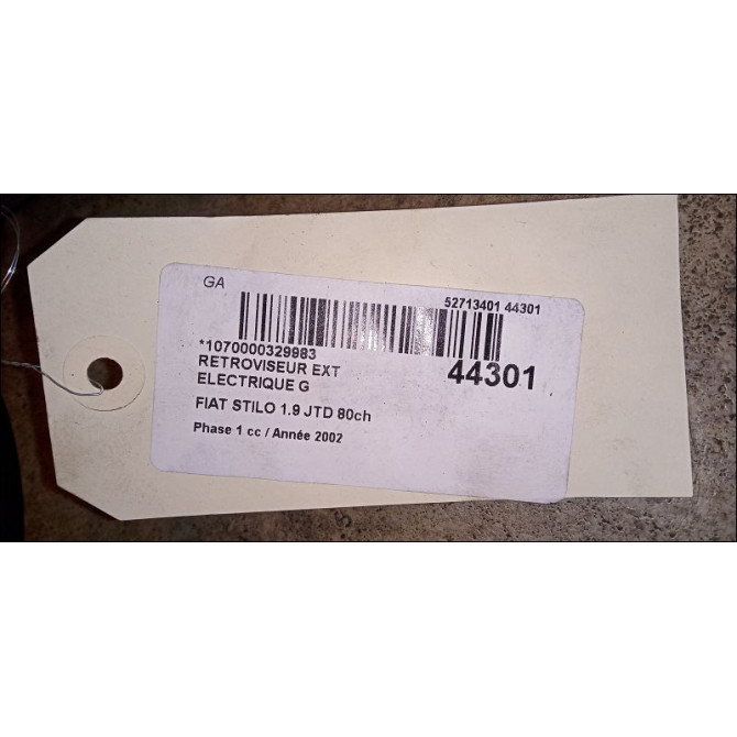 Retroviseur exterieur electrique gauche occasion FIAT STILO Phase 1 10-2001->09-2007 1.9 JTD 80ch 735335234 3