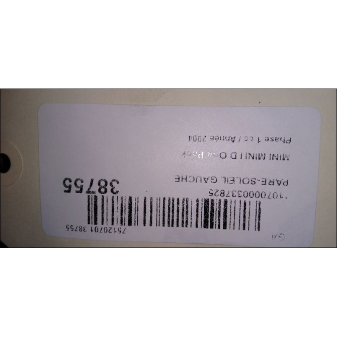 Pare-soleil gauche occasion MINI MINI I Phase 1 09-2001->07-2004 D One Pack 51166963957 3