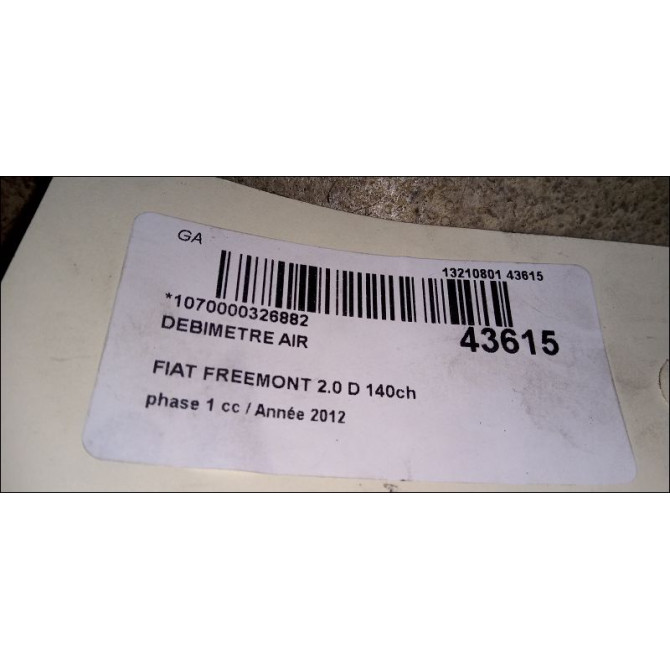 Debimetre air occasion FIAT FREEMONT Phase 1 04-1995->04-1999 2.0 D 140ch K68083242AA 2