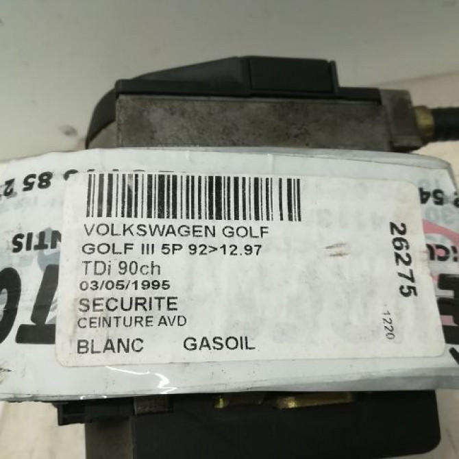 Ceinture avant droite occasion VOLKSWAGEN GOLF III Phase 1 01-1992->12-1997 1H4857706AB41 4