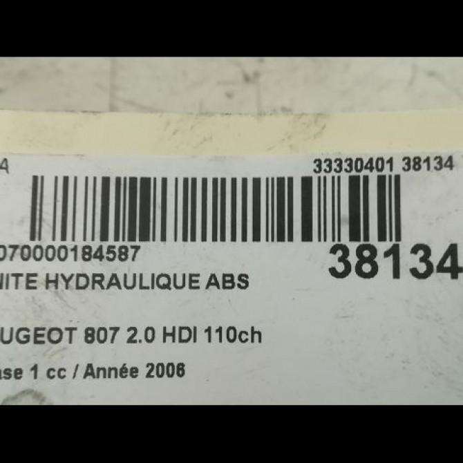 Unité hydraulique ABS occasion PEUGEOT 807 Phase 1 06-2002->12-2014 2.0 HDI 110ch 4541P9 4