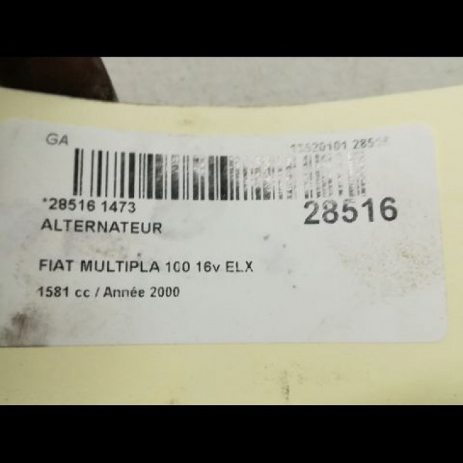 Alternateur occasion FIAT MULTIPLA Phase 1 01-1999->09-2004 46841963 7