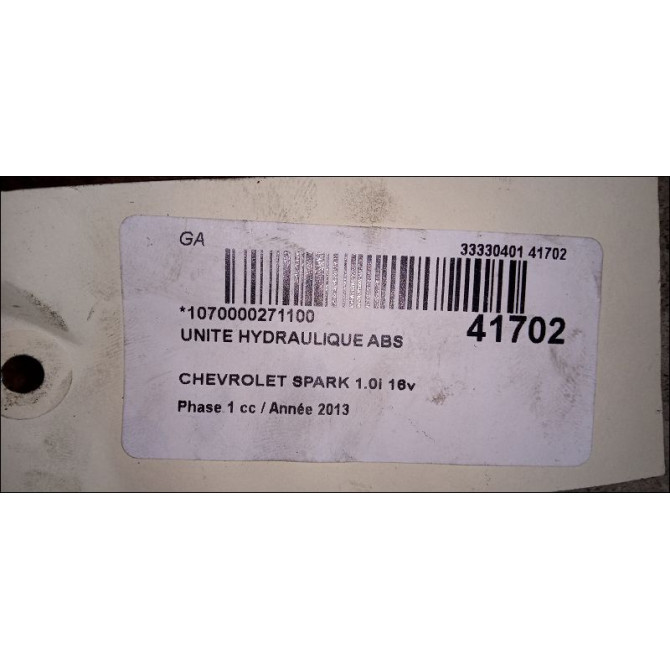 Unité hydraulique ABS occasion CHEVROLET SPARK Phase 1 01-2010->09-2012 1.0i 16v 68ch 3