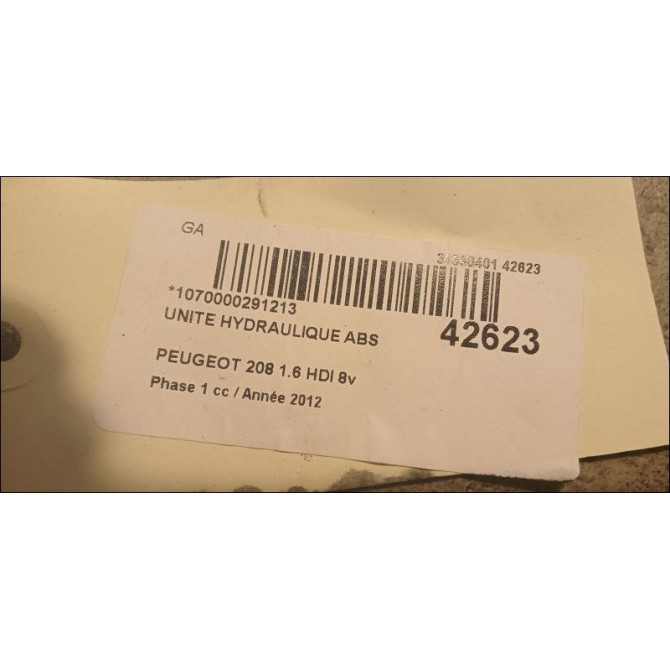 Unité hydraulique ABS occasion PEUGEOT 208 208 Phase 1 2012-03-01->2015-09-30 1.6 HDI 8v 115ch 1610134480 4