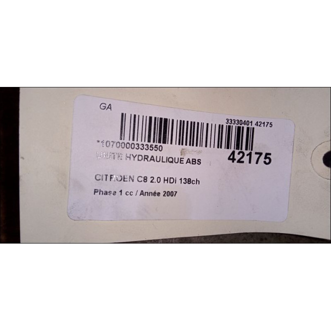 Unité hydraulique ABS occasion CITROEN C8 Phase 1 06-2002->... 2.0 HDi 138ch 4541P9 4