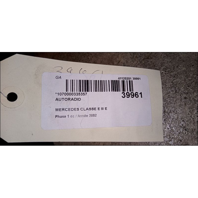 Autoradio occasion MERCEDES CLASSE E III Phase 1 03-2002->06-2006 E 220 CDI 211827384280 3