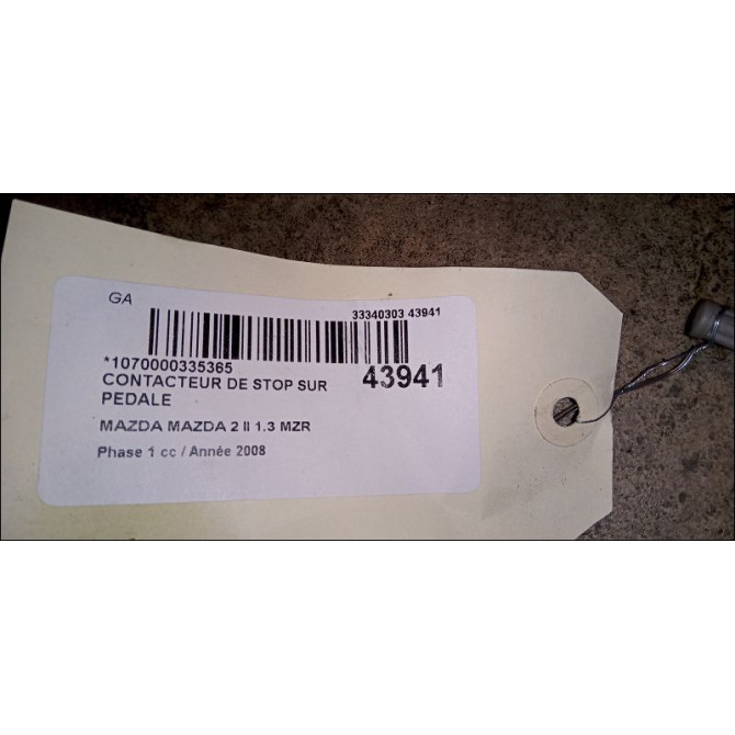 occasion MAZDA MAZDA 2 II MAZDA 2 II Phase 1 2007-09-01->2011-02-28 1.3 MZR 75ch 2