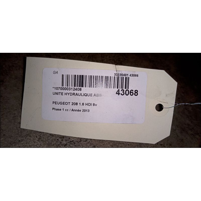 Unité hydraulique ABS occasion PEUGEOT 208 208 Phase 1 2012-03-01->2015-09-30 1.6 HDI 8v 115ch 1610134480 3