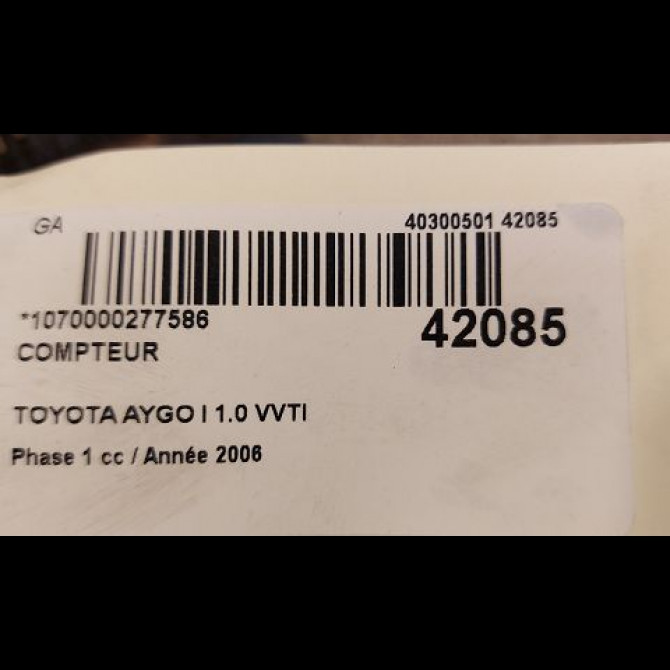 Compteur occasion TOYOTA AYGO I Phase 1 06-2005->11-2009 1.0 VVTI 838000H011 3