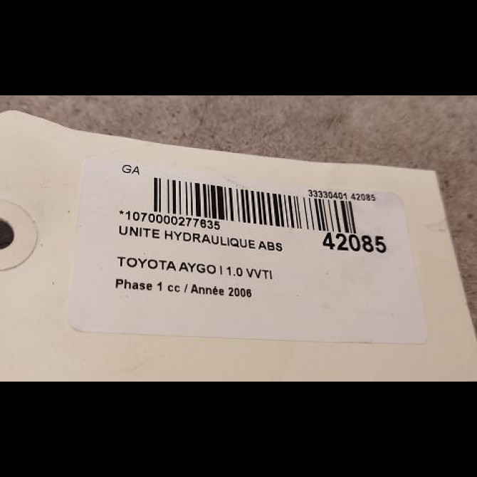 Unité hydraulique ABS occasion TOYOTA AYGO I Phase 1 06-2005->11-2009 1.0 VVTI 440500H010 3