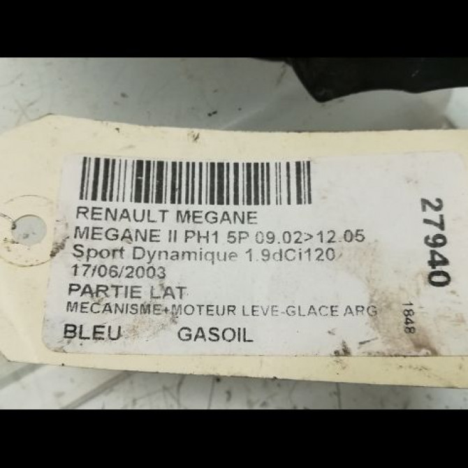 Serrure porte avg occasion RENAULT MEGANE II Phase 1 09-2003->12-2005 1.9 DCI 120ch 8200027776 5