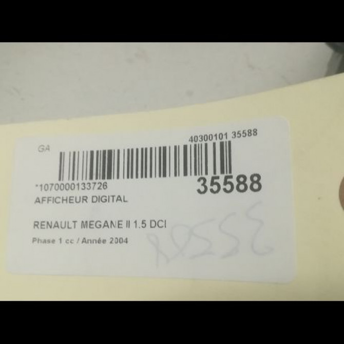 Afficheur digital occasion RENAULT MEGANE II Phase 1 09-2003->12-2005 1.5 DCI 80ch 3