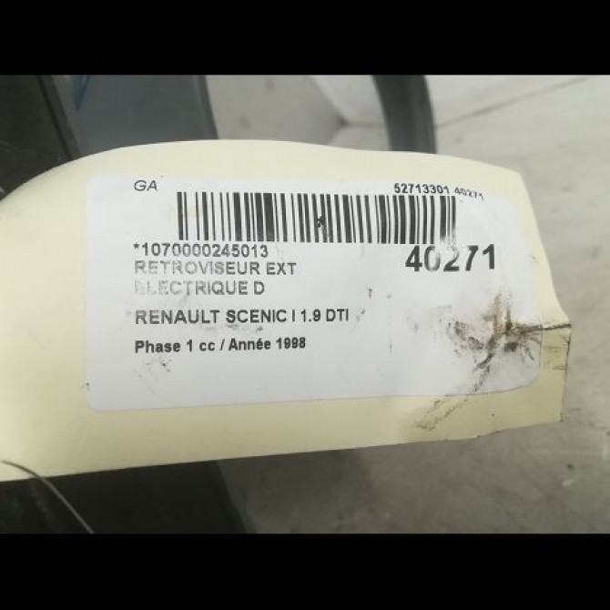 Retroviseur exterieur electrique droit occasion RENAULT SCENIC I Phase 1 09-1996->08-1999 1.9 DTI 100ch 7700841656 4