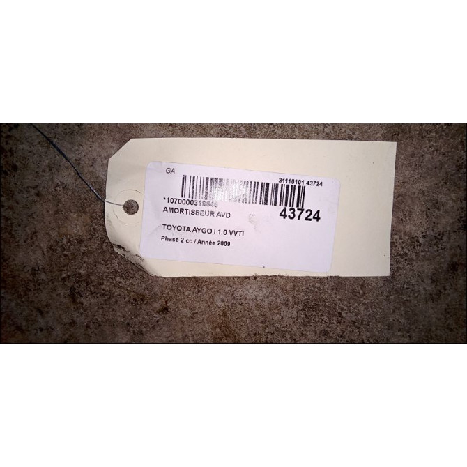 Amortisseur avant droit occasion TOYOTA AYGO I Phase 2 01-2009->06-2012 1.0 VVTI 485100H010 4