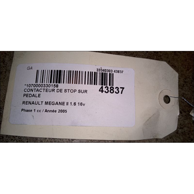 occasion RENAULT MEGANE II Phase 1 09-2003->12-2005 1.6 16v 2