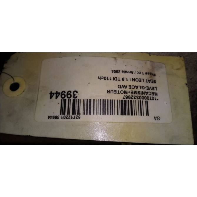 Mecanisme + moteur lève-glace avant droit occasion SEAT LEON I Phase 1 04-2000->10-2006 1.9 TDI 110ch 1M0837462A 3