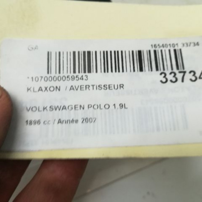 Klaxon  / avertisseur occasion VOLKSWAGEN POLO IV Phase 1 01-2002->05-2005 1.9 SDI 6Q0951223R 4