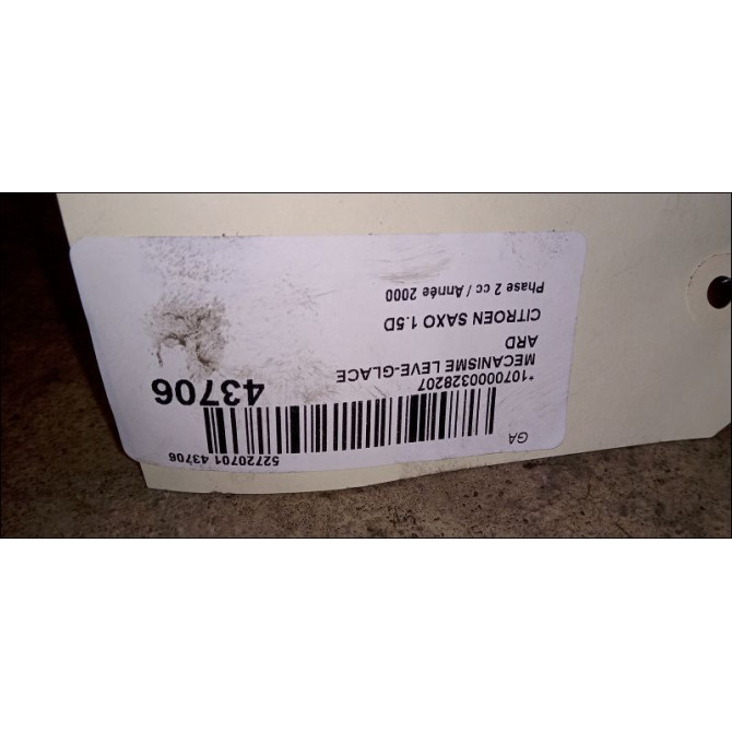 Mecanisme leve-glace arrière droit occasion CITROEN SAXO Phase 2 09-1999->12-2004 1.5D 922463 2