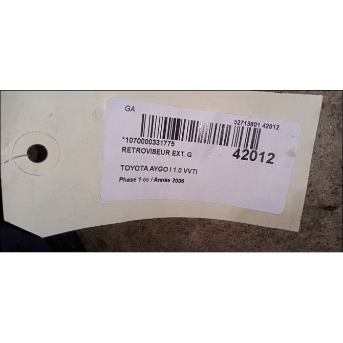 Retroviseur exterieur gauche occasion TOYOTA AYGO I Phase 1 06-2005->11-2009 1.0 VVTI 879400H010 3