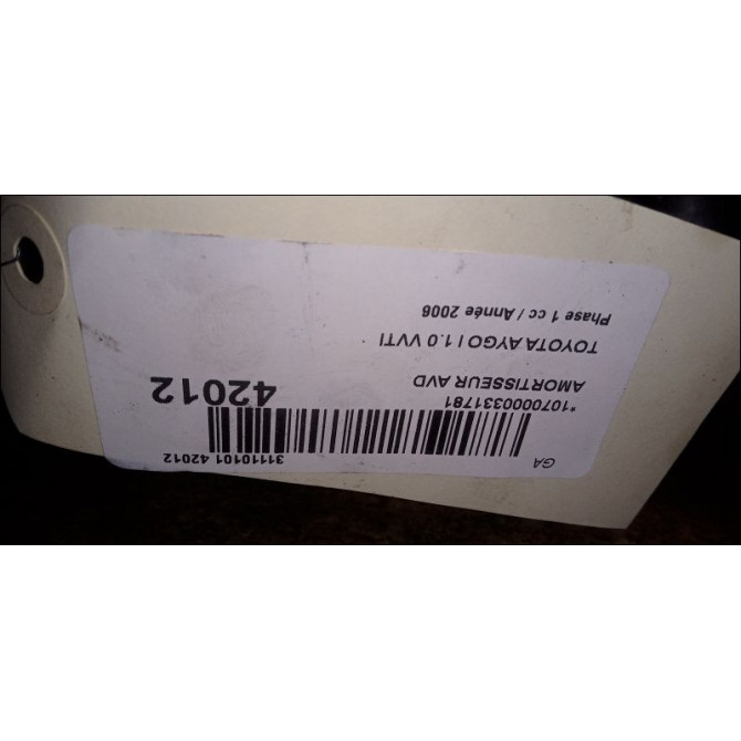 Amortisseur avant droit occasion TOYOTA AYGO I Phase 1 06-2005->11-2009 1.0 VVTI 485100H010 4
