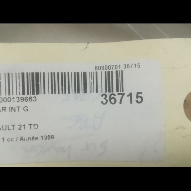 Feu arrière interieur gauche occasion RENAULT 21 Phase 1 01-1986->06-1989 TD 7701032020 3