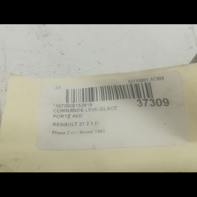 Commande lève-glace porte avant droite occasion RENAULT 21 Phase 2 07-1989->09-1994 2.1 D 2