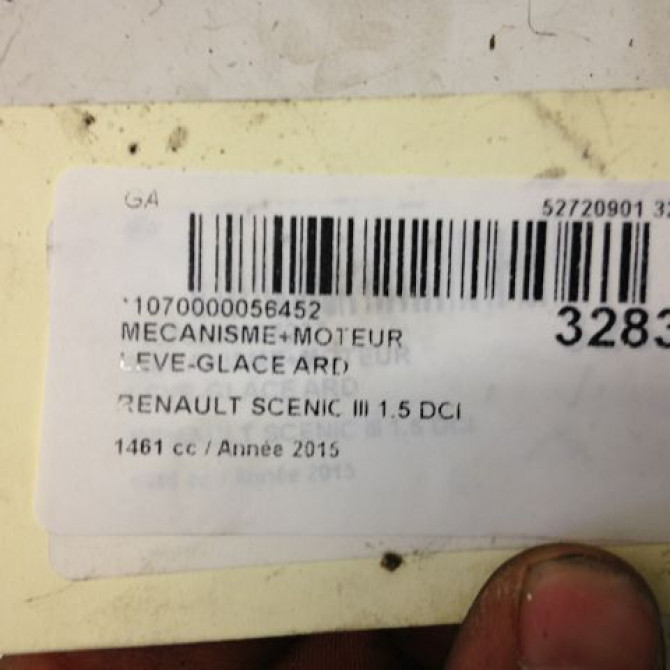 Mecanisme+moteur leve-glace ard occasion RENAULT SCENIC III Phase 3 04-2013->... 1.5 DCI 110ch 827208148R 4
