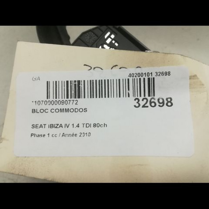 Bloc commodos occasion SEAT IBIZA IV Phase 1 05-2008->01-2012 1.4 TDI 80ch 7H0953513J9B9 5