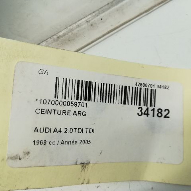 Ceinture arrière gauche occasion AUDI A4 II Phase 2 09-2004->04-2008 2.0 TDi 140ch 8E5857805MLEQ 3