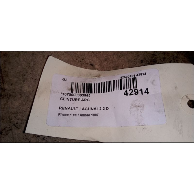 Ceinture arrière gauche occasion RENAULT LAGUNA I Phase 1 01-1994->04-1998 2.2 D 7701059518 2