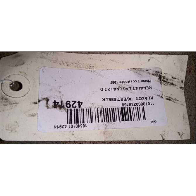 Klaxon  / avertisseur occasion RENAULT LAGUNA I Phase 1 01-1994->04-1998 2.2 D 3