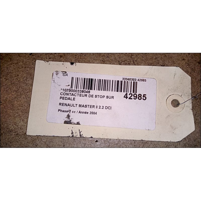 occasion RENAULT MASTER II Phase 2 11-2003->10-2006 2.2 DCI 90ch 2